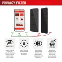 Displex Privacy Screen Protector (10H) for Apple iPhone 17, Privacy Filter