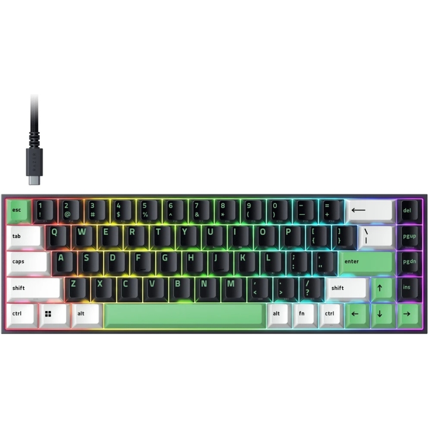 Razer | Reclusa X Mini 65% | Mehāniskā spēļu tastatūra | Ar vadu | ASV | Razer Mehāniskie Slēdži Gen-3 (taktilie) | Melns – 2