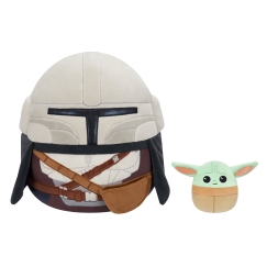 Squishmallows Star Wars Mandalorian un Grogu pehmosetti, 30 cm un 9 cm