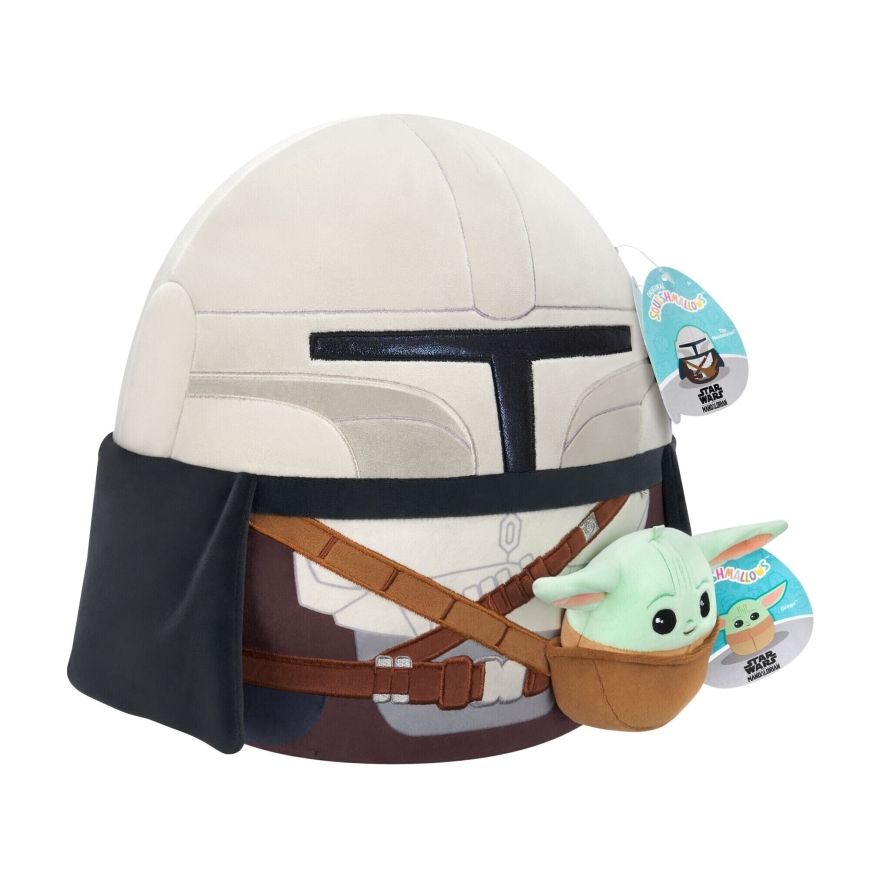Squishmallows Star Wars Mandalorian un Grogu pehmosetti, 30 cm un 9 cm – 2
