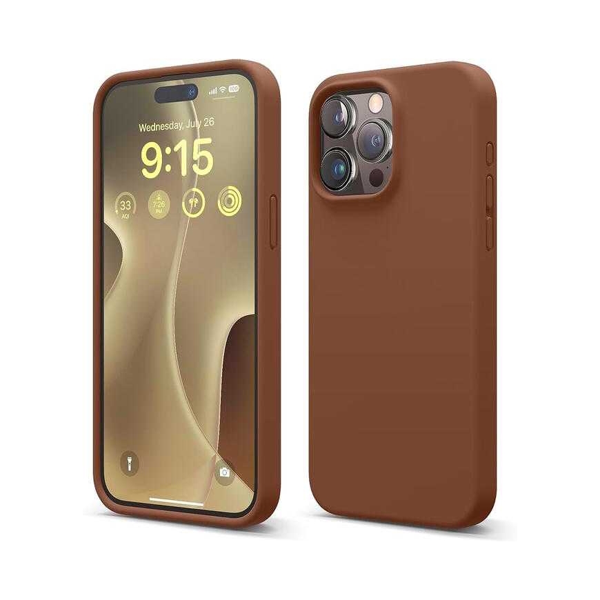 Riff "Minkšta silikono dėklas iPhone 15 Pro" Rudas