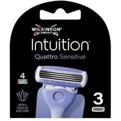 Wilkinson Sword Wilkinson Intuition Quattro Sensitive razor head, 4 blades, 3 pcs.