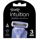 Wilkinson Sword Wilkinson Intuition Quattro Sensitive головка для станка, 4 лезвия, 3 шт. Wilkinson Sword Wilkinson Intuition Quattro Sensitive головка для станка, 4 лезвия, 3 шт.