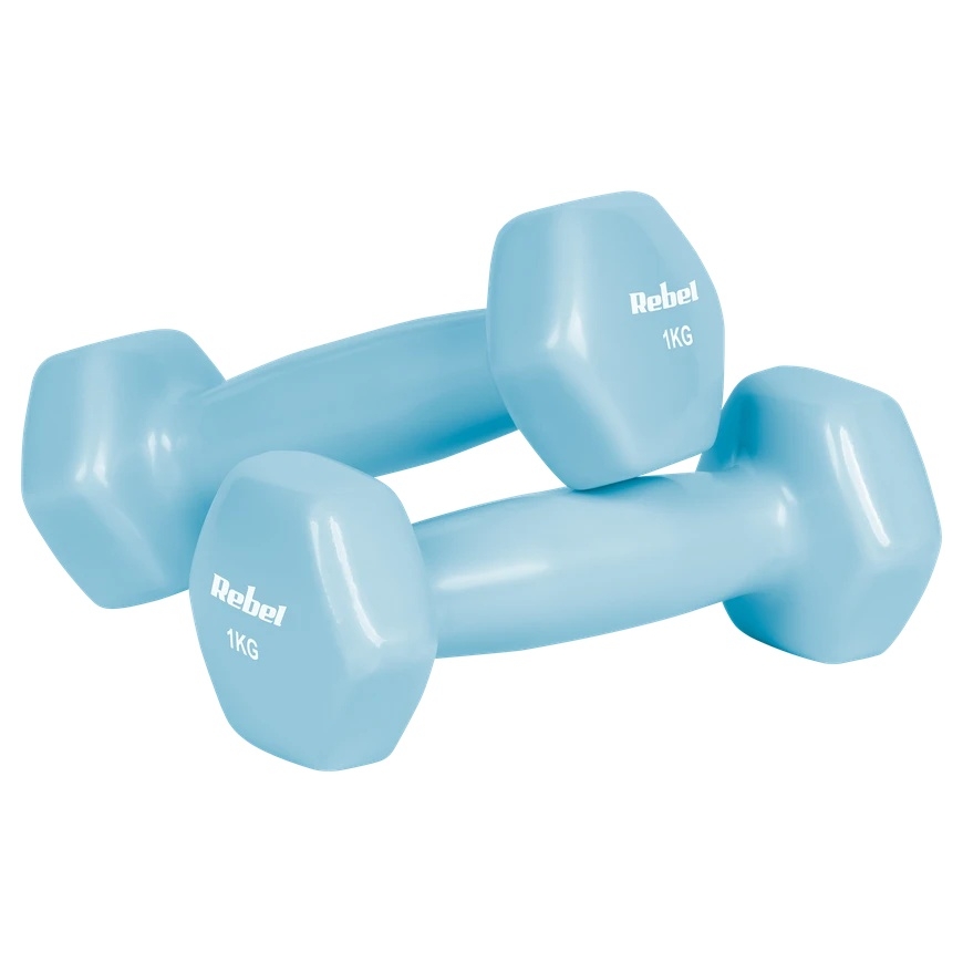 HEX valukappaleista valmistettu vinyylipainosetti 7kg telineellä (2x0.5kg + 2x1 kg + 2x2 kg), REBEL ACTIVE – 3