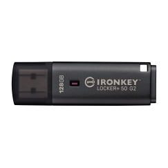 Kingston Technology IronKey Locker+ 50 G2 USB atmintukas 128 GB USB A tipo 3.2 Gen 1 (3.1 Gen 1) Juoda
