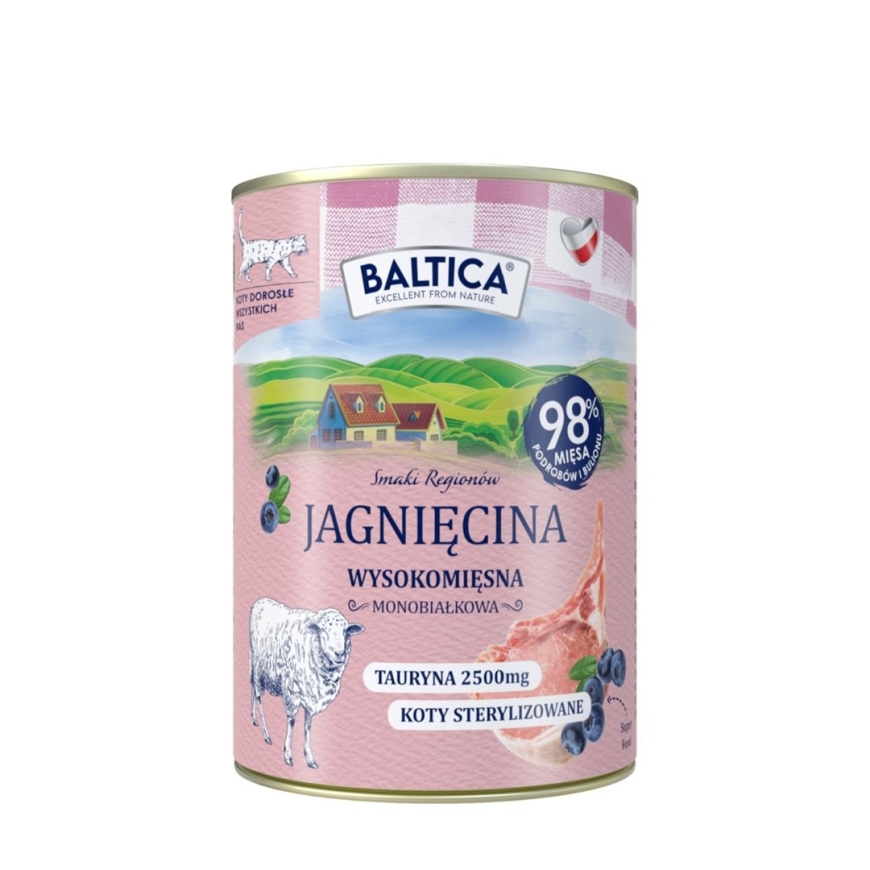 BALTICA Regionų Skoniai Avienos Mono - šlapias kačių maistas - 400g