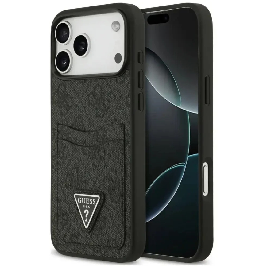 Dėklas Guess 4G Double Card Triange do iPhone 18 Pro Max / 17 Pro Max juoda