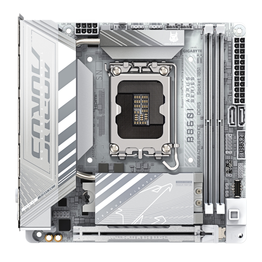 GIGABYTE B860I AORUS PRO ICE pagrindinė plokštė Intel B860 LGA 1851 (Socket V1) „mini ITXs“ – 2