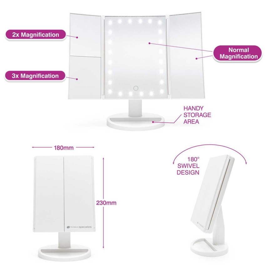 RIO MMFD-WH-EU/1,3 24 LED puutetundlik dimmerdatav meigir mirror, valge – 5