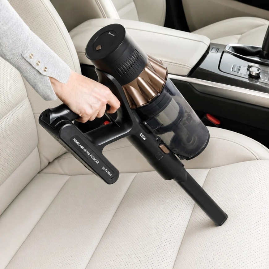 Taurus Homeland X9 Pro Pet & Car Cordless Stick Vacuum Cleaner Battery-powered Dry HEPA Bagless 0.7 l 615 W Black, Brown 2.5 Ah – 4