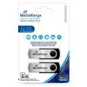 MediaRange 2x32GB MR911-2 USB 2.0 Musta/hopeaa MediaRange 2x32GB MR911-2 USB 2.0 Musta/hopeaa