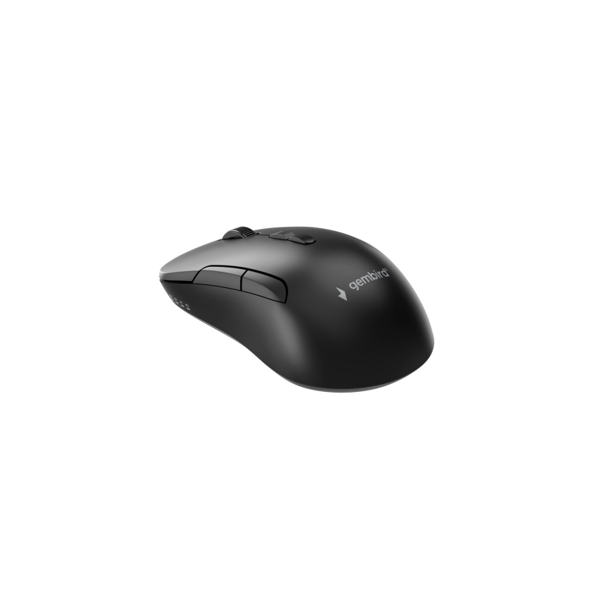 Gembird MUSW2-7B-01 Dual-mode bezvadu pele (2.4G + BT), 1600 DPI, 7 pogas, melna