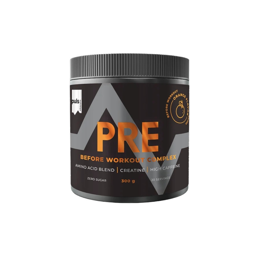 Puls Nutrition Pre-Workout Complex aminohappojauhe, appelsiini, 300 g