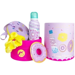 Set Inuwet: Donut Cleansing & Moisturising Shower Mousse, 200 ml + Scrunchy Hair Elastic + Donut Body Sponge + Donut Gift Sticke
