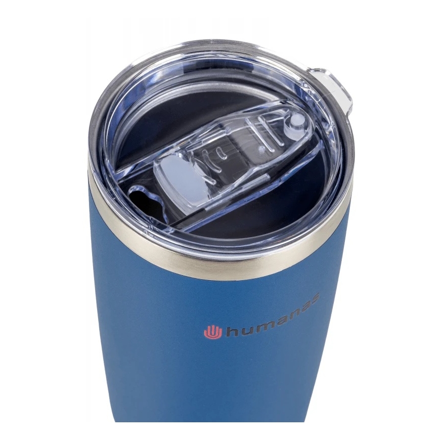Terminis Puodelis - Humanas Fluo 600 ml Nerūdijančio Plieno, Nepralaidus, Mėlynas – 3