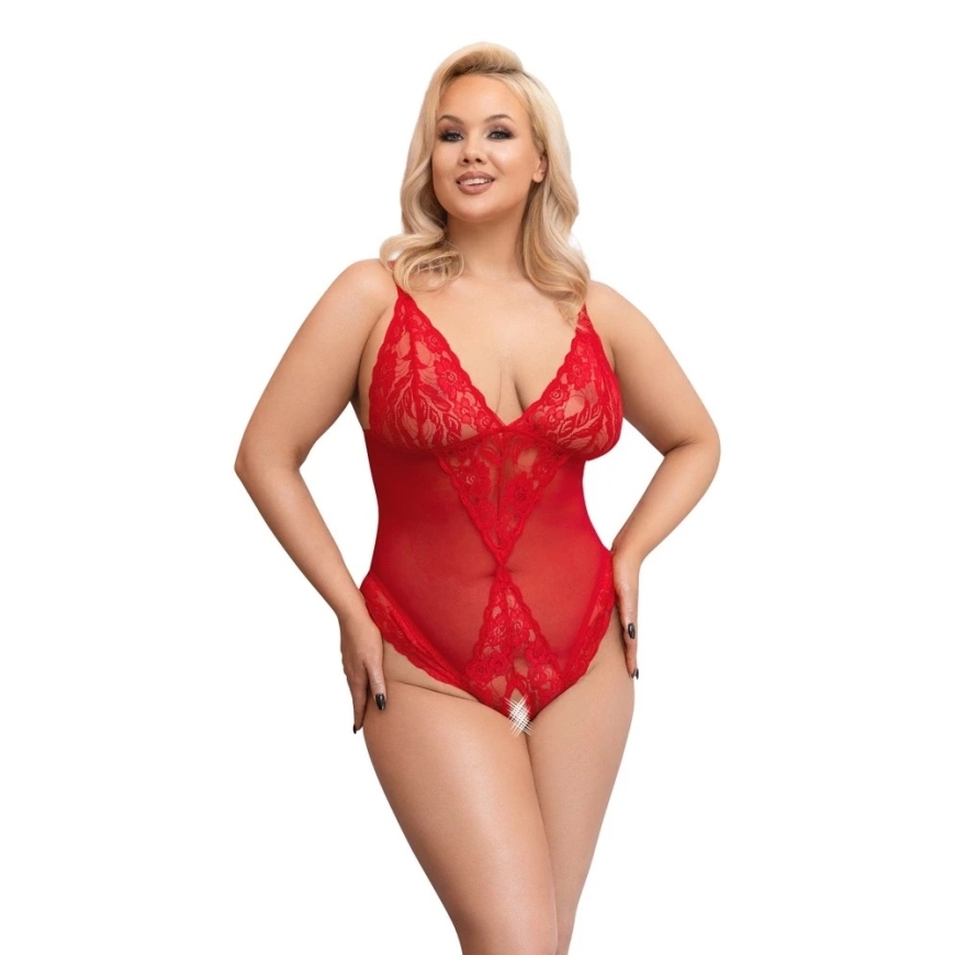 Cottelli Curves Body be tarpkojų raudona 2XL – 3