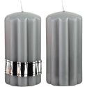Mondex WAVE column candle 7x13 cm gray Mondex WAVE column candle 7x13 cm gray