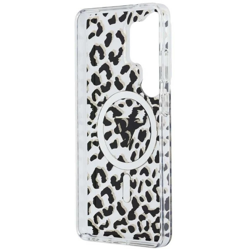 Guess IML Leopard Print Triangle MagSafe Case for Samsung Galaxy S26 Ultra, Black – 5
