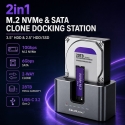 Qoltec 52631 HDD SSD doscking station | SATA | M.2 NVMe | cloning | USB-C | 10Gb/s | 28TB Qoltec 52631 HDD SSD doscking station | SATA | M.2 NVMe | cloning | USB-C | 10Gb/s | 28TB