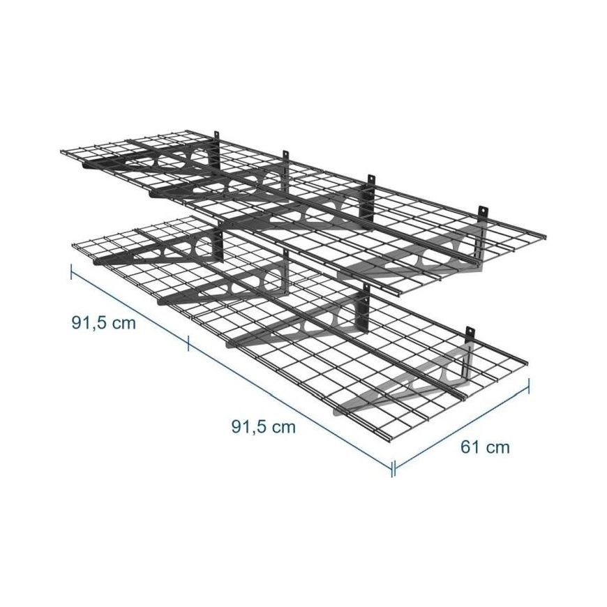 Fiber Mount Ergosolid PG26B hoidja - Kahepoolne metallist rippuv garaažiriiul. Talub kuni 90 kg riiuli kohta! – 2