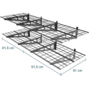 Laikiklis Fiber Mount Ergosolid PG26B - Dviguba metalinė pakabinama garažo lentyna. Tvirta iki 90 kg kiekviena lentyna!
