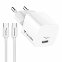 Verbatim, Мини-GaN Зажигалка с кабелем 1 x USB-C, белый, 20 Вт, Power Delivery 3.0 Verbatim, Мини-GaN Зажигалка с кабелем 1 x USB-C, белый, 20 Вт, Power Delivery 3.0