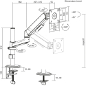 Ergo Office -monitoriteline/riipus, kaasijousi, 17"-32", 1-10kg, matt valkoinen, max. VESA 100x100, ER-691 W Ergo Office -monitoriteline/riipus, kaasijousi, 17"-32", 1-10kg, matt valkoinen, max. VESA 100x100, ER-691 W