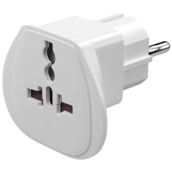 Goobay 230V Travel Adapter, CEE7 (Plug) - Socket, White, for Foreign Socket