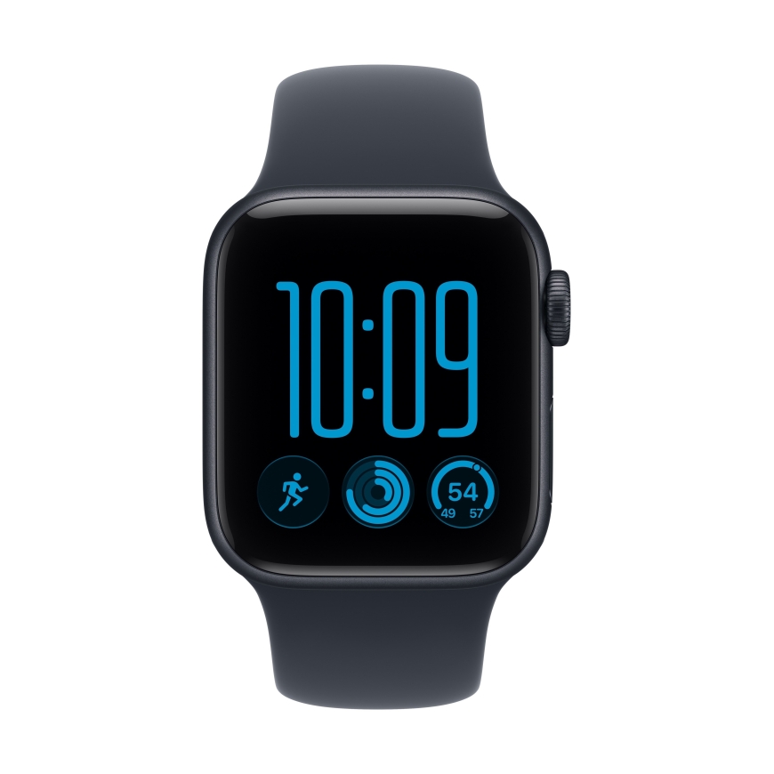 Apple Watch SE 3 (GPS) 40 mm vidurnakčio aliuminio korpusas ir juodos jūros sporto juosta, M/L – 2