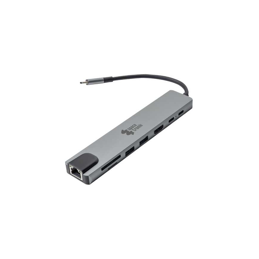 Spacetronik SPU-M22 USB-C 3.1 gen1 8 in 1 hub HDMI RJ45 PD 87W