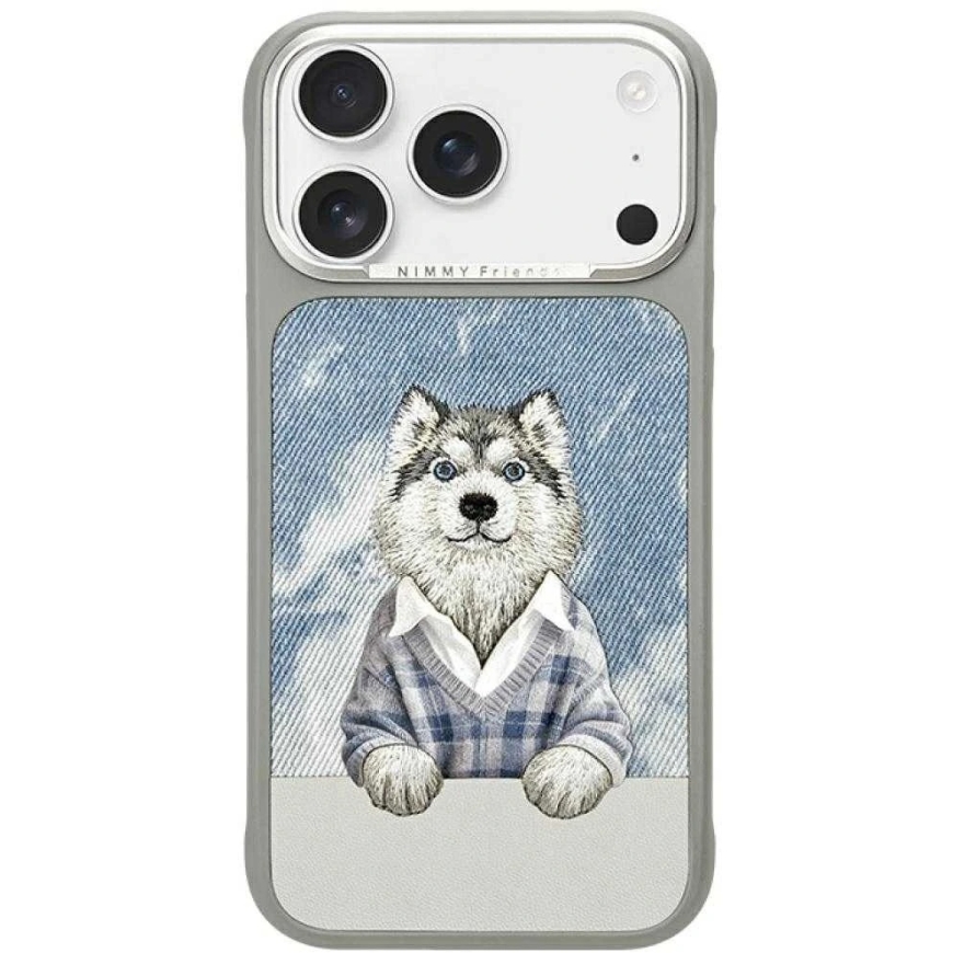 „Nimmy Gentle Pets“ sērijas MagSafe maciņš suņiem, paredzēts „iPhone 17 Pro Max“ - pelēks