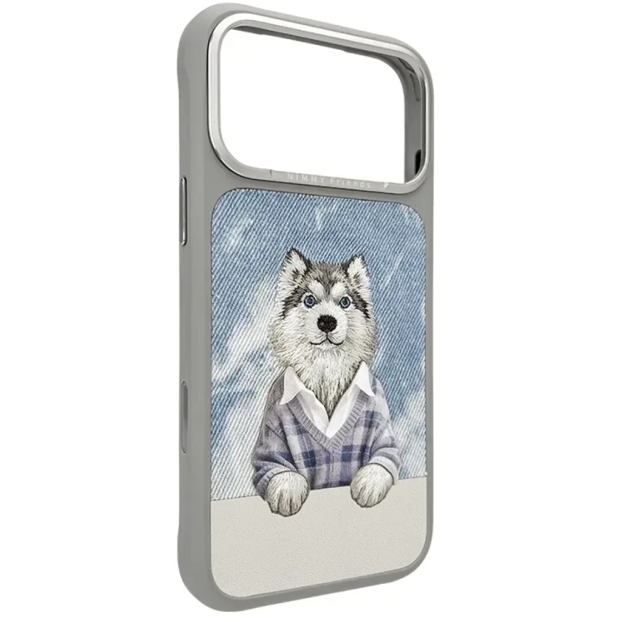 „Nimmy Gentle Pets“ serijos šunims skirtas „MagSafe“ dėklas, skirtas „iPhone 17 Pro Max“ – pilka – 2