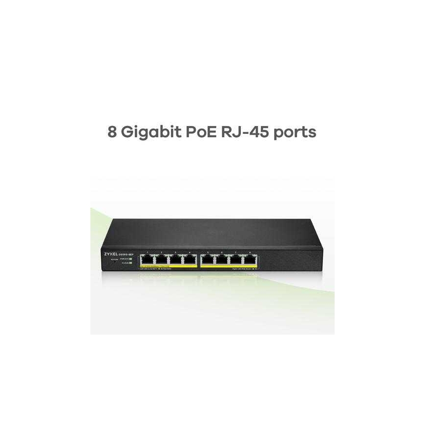ZYXEL Kytkin GS1915-8EP 8xGbe PoE – 4