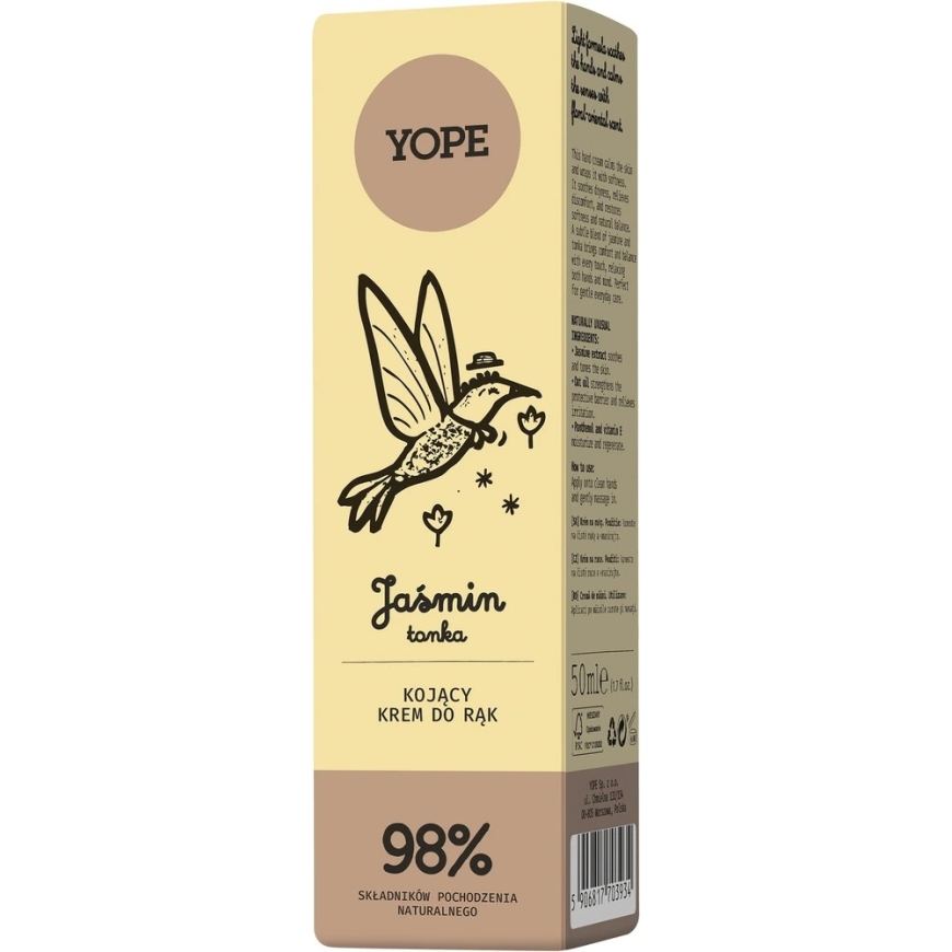 Yope Dabisks nomierinošs roku krēms ar jazminiem un tonka pupām, 50 ml – 4