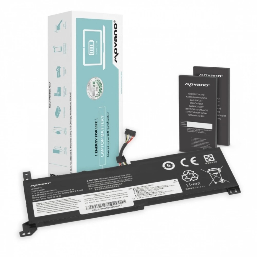 Movano Aku l20m2pf0 l20c2pf0 l20l2pf0 Lenovo V14 V15 V17 G2-ALC G2-ITL jaoks - 4650 mAh (36 Wh)
