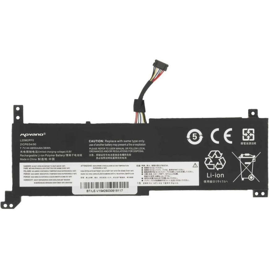 Movano Bateria l20m2pf0 l20c2pf0 l20l2pf0 do lenovo v14 v15 v17 g2-alc g2-itl - 4650 mah (36 wh) – 2