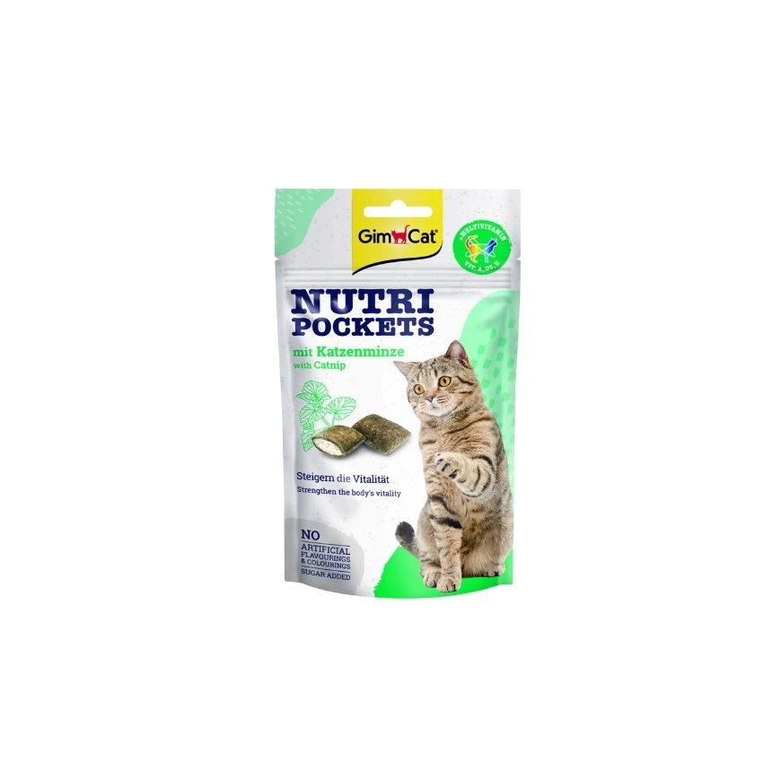 GIMCAT Nutri pockets Catnip - kačių skanėstai - 60g