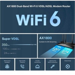 TP-Link Archer VX1800v belaidis maršrutizatorius Gigabitinis eternetas Dviguba juosta (2,4 GHz / 5 GHz) Juoda