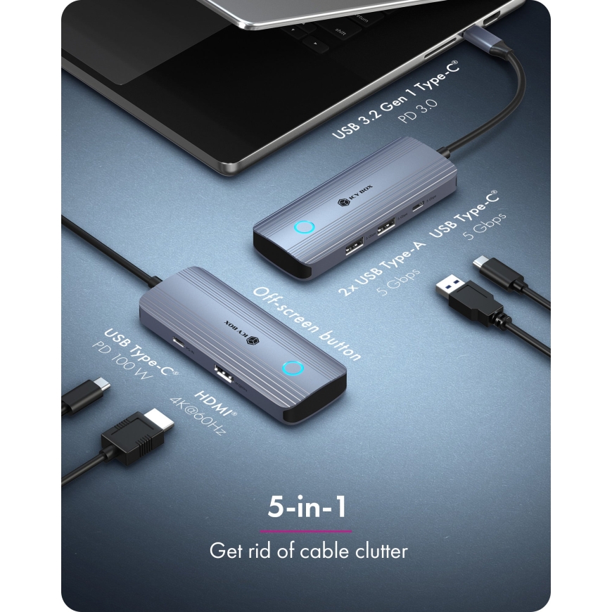 ICY BOX IB-DK4081-SO Проводная USB 3.2 Gen 1 (3.1 Gen 1) Type-C Антрацит – 2