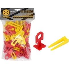 Vorel SÜSTEEM, PLAATIDE TASANDAMISE KLAMBRID + VAHEKILPIDE 3MM, 50 + 50 TK.