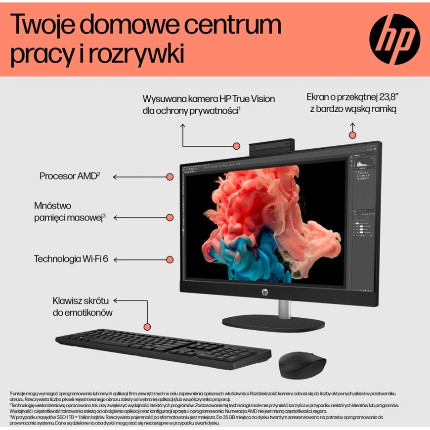 Lauaarvuti "Hewlett Packard" (HP) HP 24-cr0334nw AMD Ryzen™ 7 7730U 60,5 cm (23,8 tolli) 1920 × 1080 pikslit koguühes arvuti 16 – 5