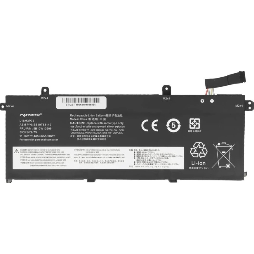 Movano "Lenovo ThinkPad T490 T495 P43S P14S" akumulators L18M3P73 - 4350 mAh (50 WH) – 2