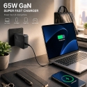 Qoltec 51778 GaN 65W charger | 5-21V | 3-3.25A | USB-C PD PPS Qoltec 51778 GaN 65W charger | 5-21V | 3-3.25A | USB-C PD PPS