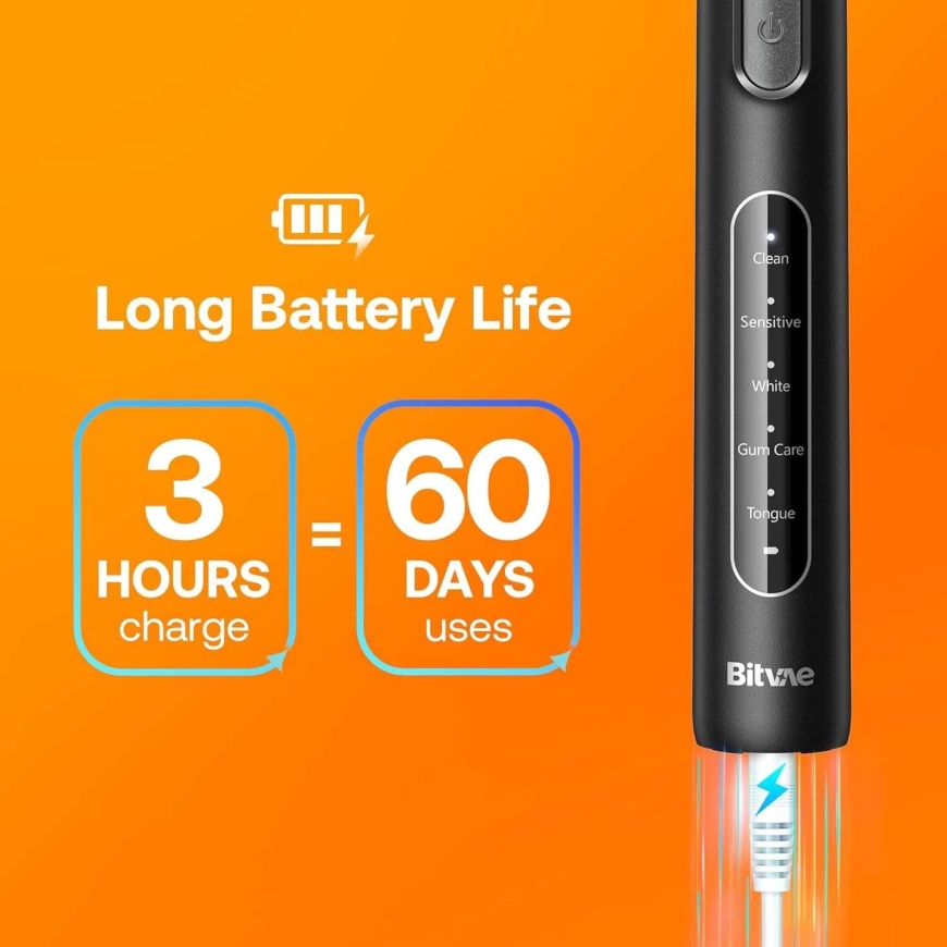 Bitvae R1 Electric toothbrush x8 brushes / travel case / cable White