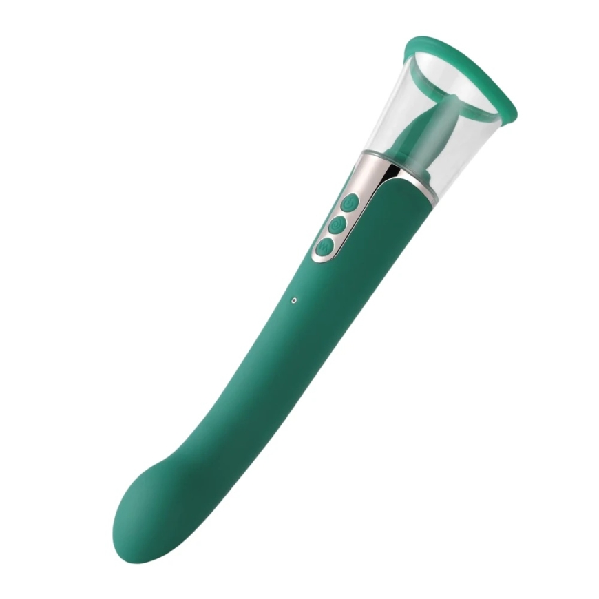 TOYFA Honey Play Box, Angel, Clit Suckers, G Spot вибратор и язык для лиза клитора 3-в-1, 9 режимов вибрации + 9 режимов лизания