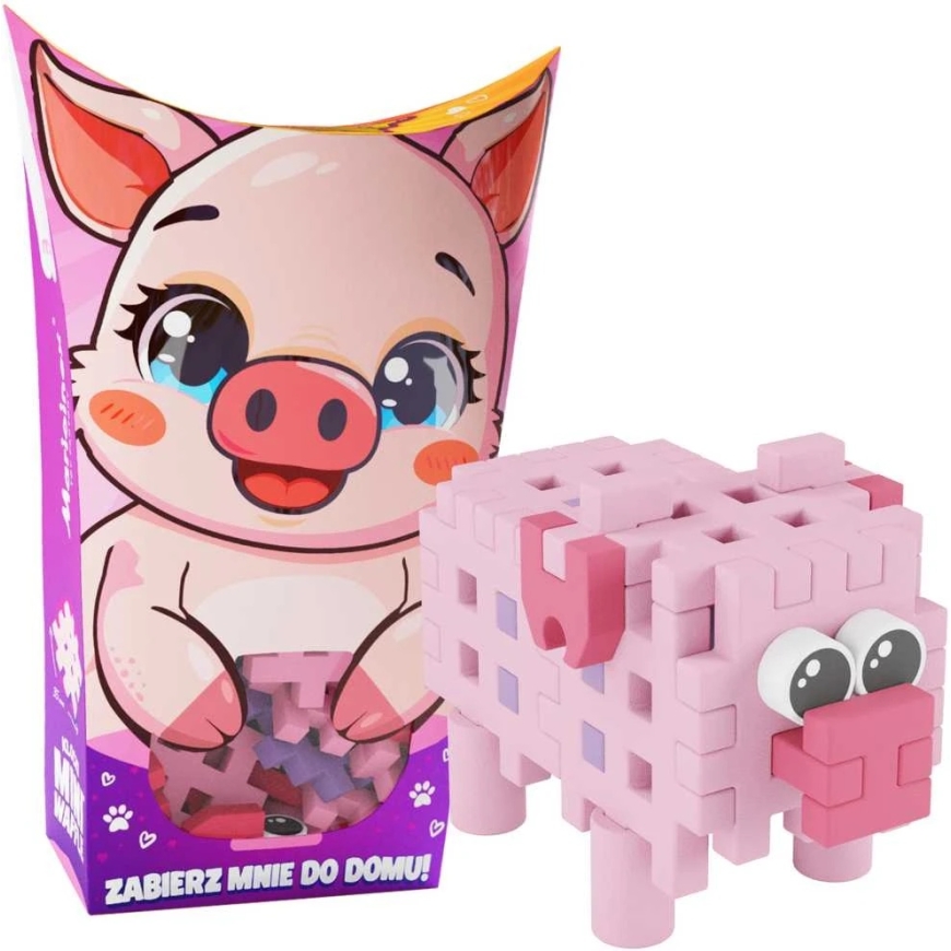 Marioinex Mini Waffle Pocket Pets Pig - Creative Building Blocks for Kids ZA6661 – 5