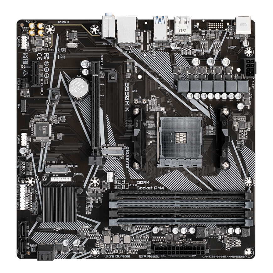 GIGABYTE B550M K материнская плата AMD B550 Разъем AM4 Микро ATX – 4