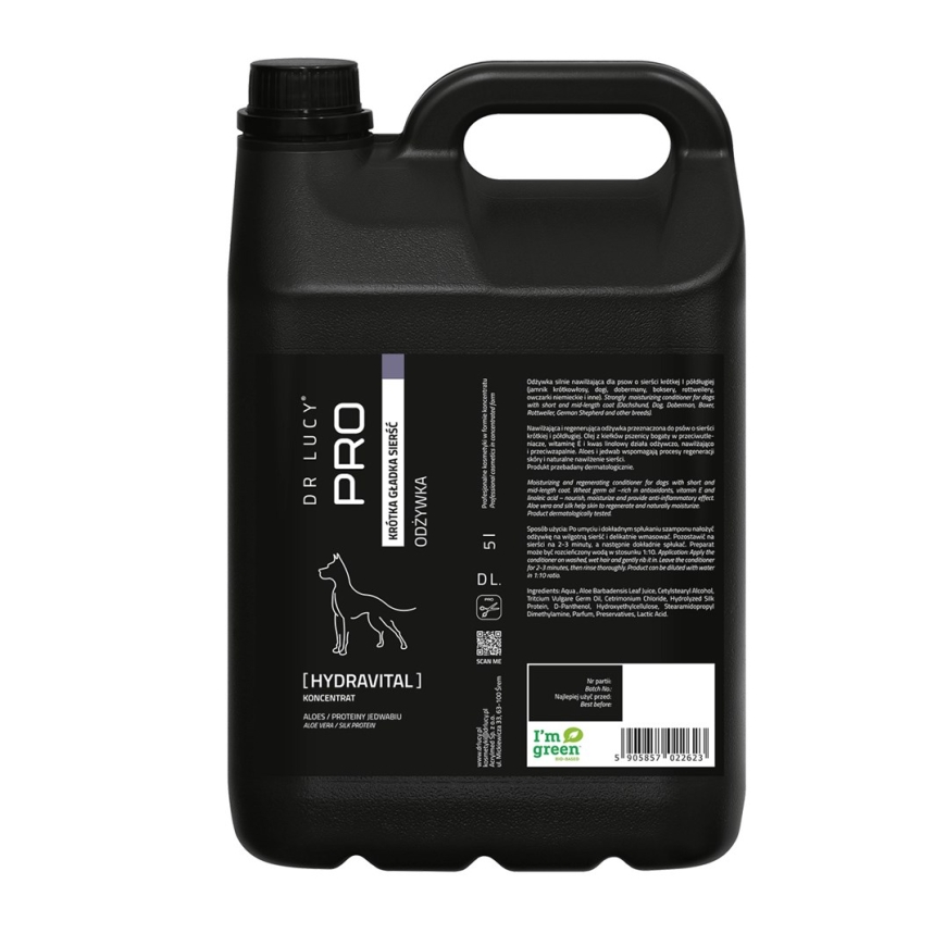 DR LUCY Hydravital trumpas paltas - kondicionierius šunims - 5 l