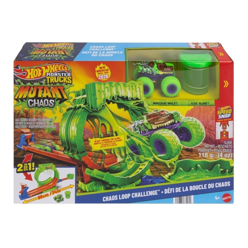 Hot Wheels Monster Trucks Mutant Chaos Slime Loop mänguasjasett