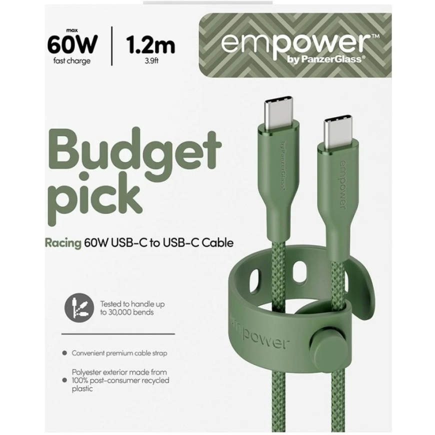 "Panzer Glass" cable for "PanzerGlass Racing", 60 W USB-C, 1.2 m green – 3
